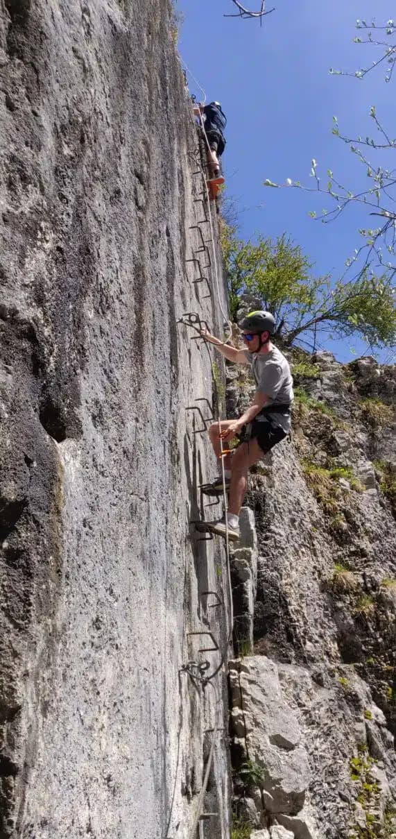Via Ferrata of La Roche au Dade in Morez