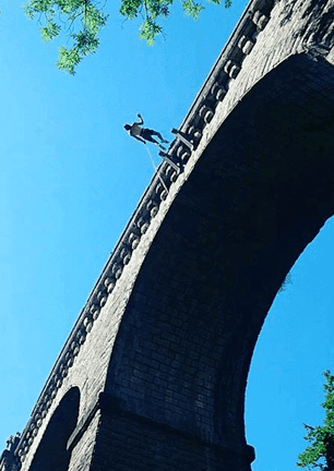 Ponting / saut pendulaire dans le Jura